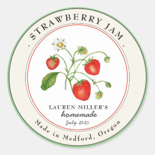 Vintage Strawberry Jam jar Canning label