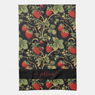 Vintage strawberry  kitchen towel