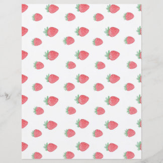 Vintage Strawberry Pattern Paper Stationary