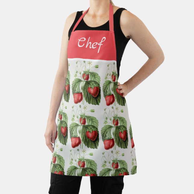 Vintage Strawberry Personalized Colourful Fruit Apron (Insitu)