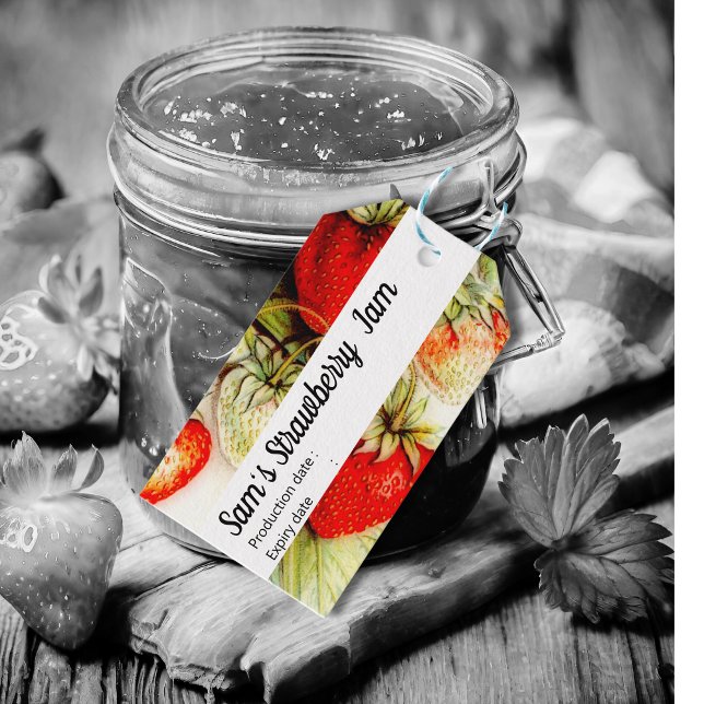Vintage strawberry - personalized Jam  Gift Tags (Creator Uploaded)