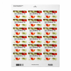 Vintage strawberry - personalized Jam   Label