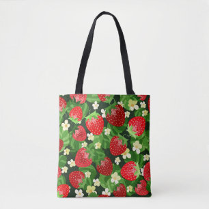 vintage strawberry seamless pattern. Background sw Tote Bag