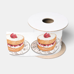 Vintage strawberry shortcake dessert satin ribbon