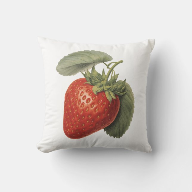 Vintage Strawberry  Throw Pillow (Front)