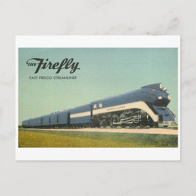 Vintage Streamline Steam Locomotive Postcard (Front)