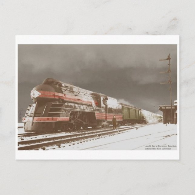 Vintage Streamline Steam Locomotive Postcard (Front)