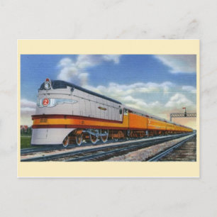 Vintage Streamline Steam Locomotive Postcard