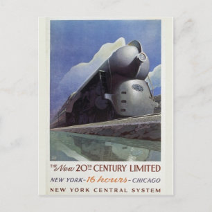 Vintage Streamline Steam Locomotive Postcard