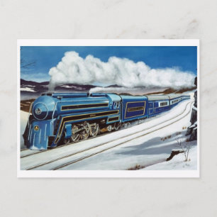 Vintage Streamline Steam Locomotive Postcard