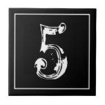 Vintage street address and house number tile<br><div class="desc">Vintage street address and house number tile with vintage typography. Country chic / rustic style. Cute gift idea for new home and housewarming party. Customizable text and colours. Black and white wall sign home decor.</div>