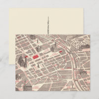 Vintage Street Map of Florence Postcard