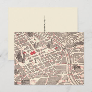 Vintage Street Map of Florence Postcard