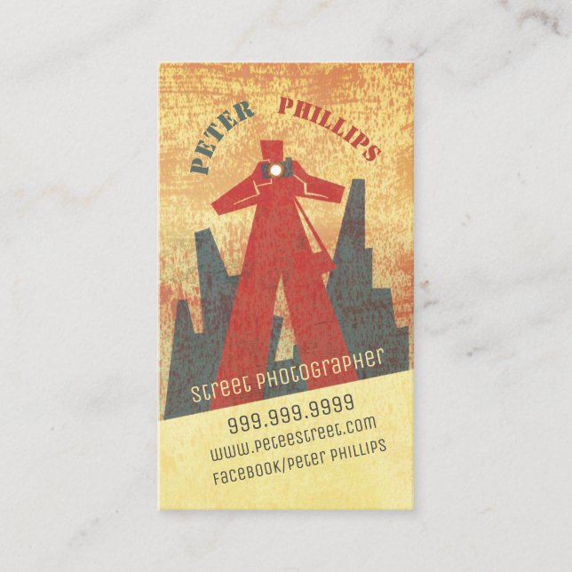 Vintage Street Photographer Business Card (Front)