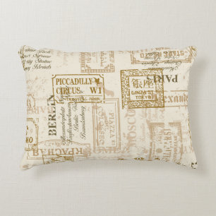 Vintage street signs seamless pattern in custom co accent pillow