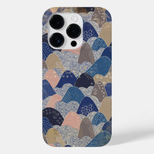 Vintage Stressed Japanese Stylized Mountains Case-Mate iPhone 14 Pro Case
