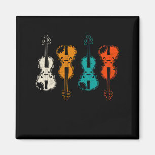 Vintage String Instrument Colourful Violin Player Magnet