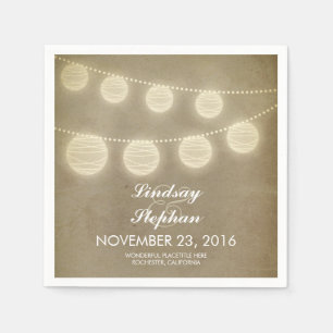 vintage string light lanterns paper napkins