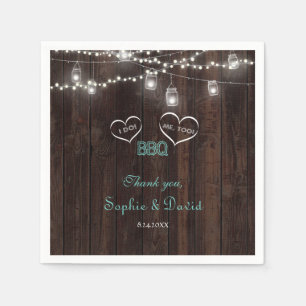 Vintage String Lights Old Barn I DO BBQ Napkin