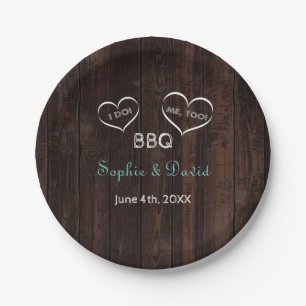 Vintage String Lights Old Barn I DO BBQ Paper Plate
