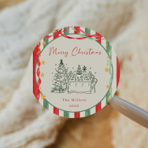 Vintage Stripe Bow Christmas
