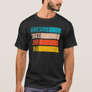 Vintage Stripe Colour Awesome Since June 1940 Birt T-Shirt