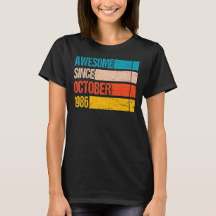 Vintage Stripe Colour Awesome Since October 1986 B T-Shirt