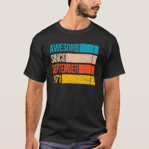 Vintage Stripe Colour Awesome Since September 1971 T-Shirt