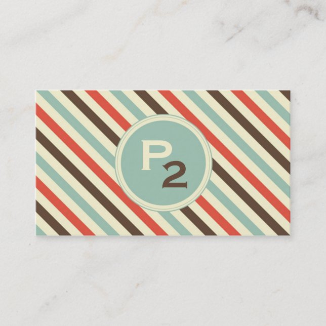 Vintage Stripe Pattern Professional Business Card (Front)