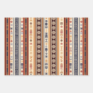 Vintage Stripe Patterns Christmas Wrapping Paper Sheet