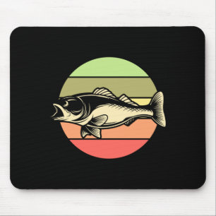 Vintage striped bass striper funny fisherman mouse pad