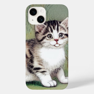 Vintage Striped Kitten Illustration Case-Mate iPhone 14 Case