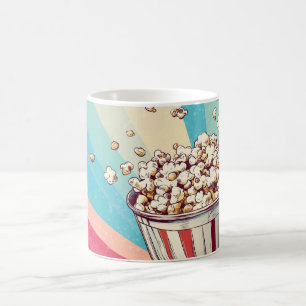 vintage striped popcorn cup, a classic desig coffee mug