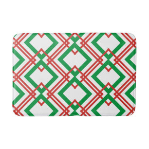 Vintage striped red and green bath mat