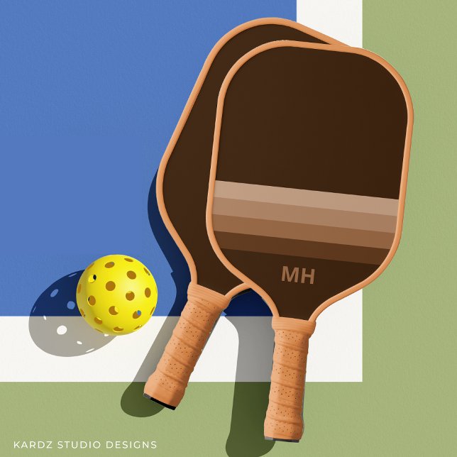 Vintage Stripes Monogram Pickleball Paddle (Personalize front of paddle with initials.)