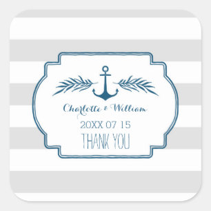 Vintage Stripes Nautical Wedding Favour Tags