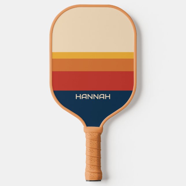 Vintage Stripes Personalized Name Pickleball Paddle (Front)