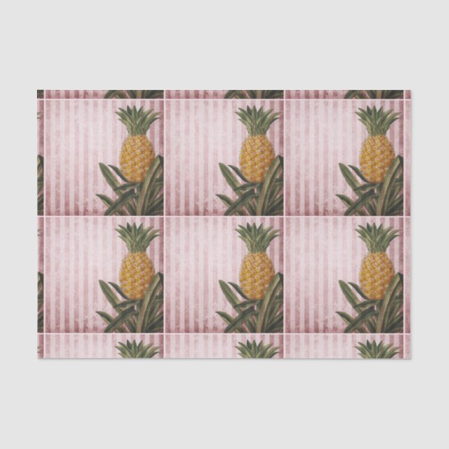 Vintage Stripes Pineapple Tissue Paper (Front)