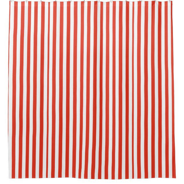 vintage stripes red retro pattern shower curtain (Front)