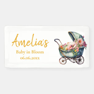 Vintage Stroller Personalized Baby Shower Banner