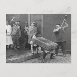 Vintage Strongman Rock Trick Postcard