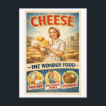 Vintage-Style 1950s Cheese Advertisement Postcard<br><div class="desc">This is an AI-generated image of a 1950s cheese advertisement.</div>