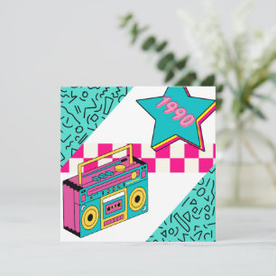 Vintage Style 1990 Stereo  Invitation