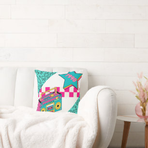 Vintage Style 1990 Stereo Throw Pillow
