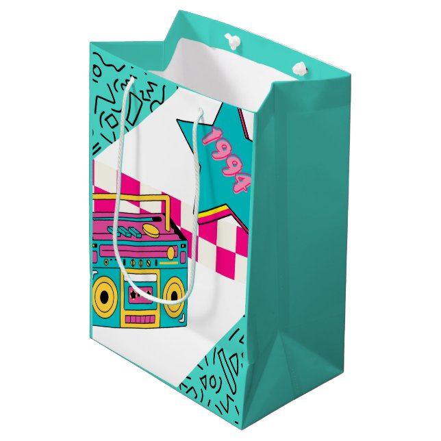 Vintage Style 1994 Stereo  Medium Gift Bag (Front Angled)