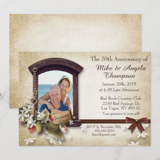 Vintage Style 50th Anniversary Invite