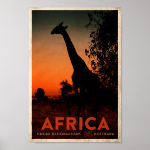 Vintage Style Africa Safari Poster
