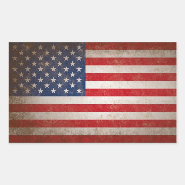 Vintage Style American Flag Patriotic Design Sticker (Front)