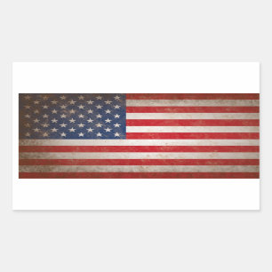 Vintage Style American Flag Patriotic Design Sticker