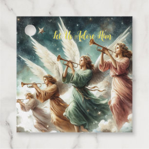 Vintage Style Angels Adoring Christmas Favour Tags